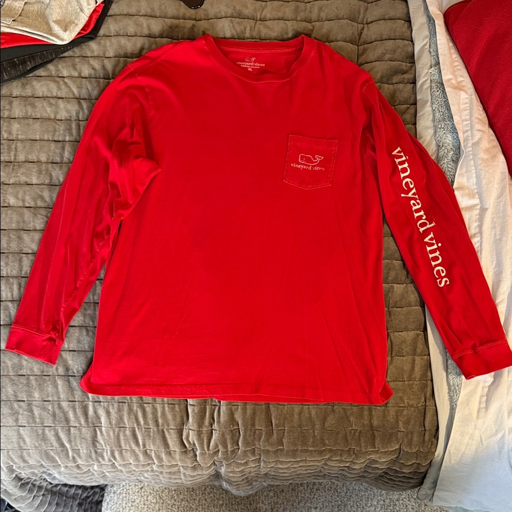 Vineyard Vines Men's Red Long Sleeve Shirt